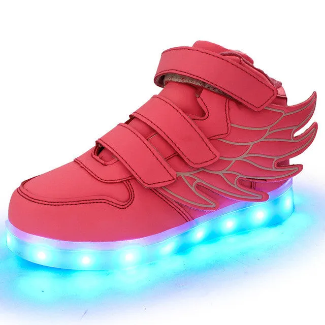 2017 Fashion LED luminous for kids children casual shoes glowing usb charging boys & girls sneaker with 7 colors light up new