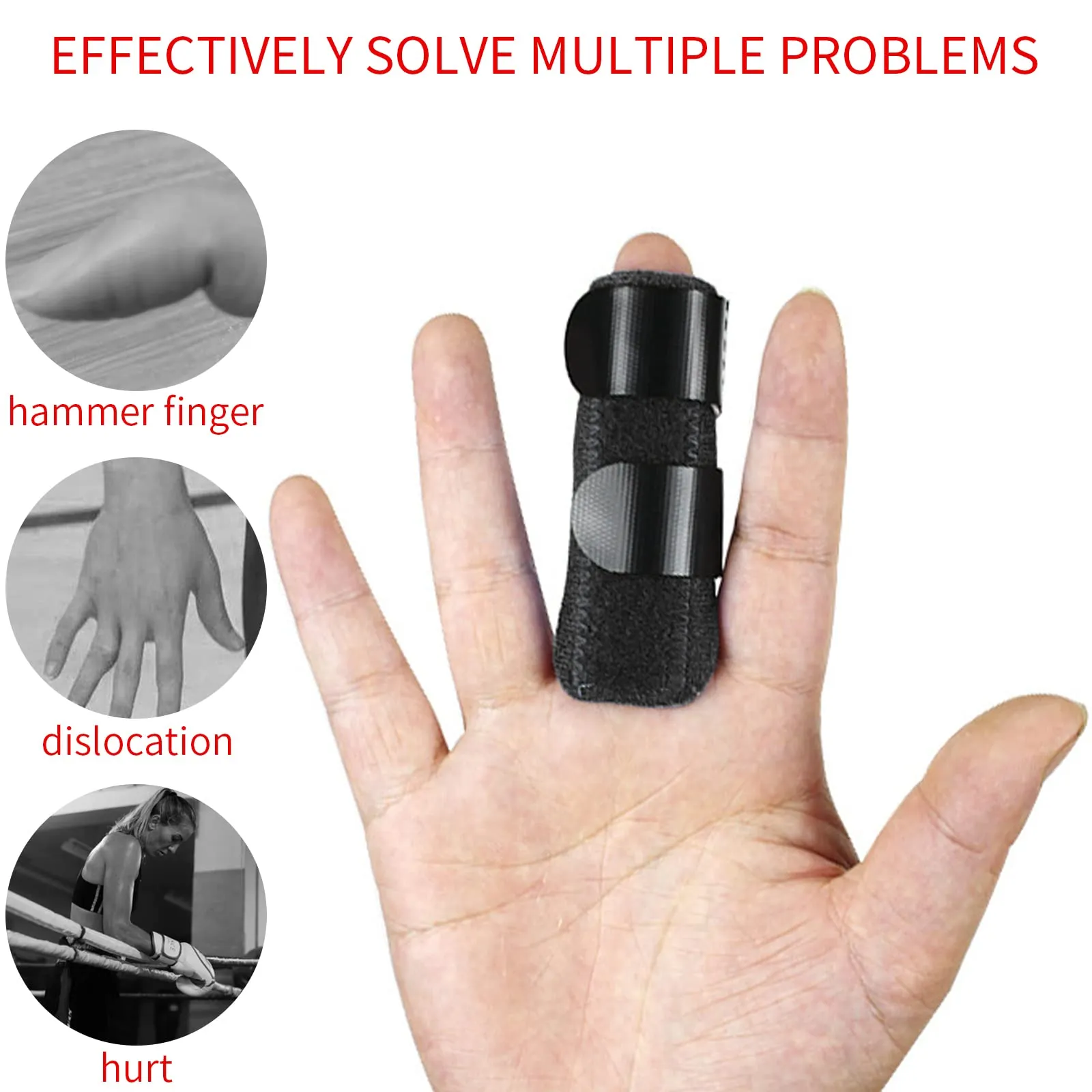 2PCS Fingers Support Breathable Finger Brace Stabilizer Hand Finger Splints Braces Hands Toes Wraps Relief Support Exerciser Strength Trainer