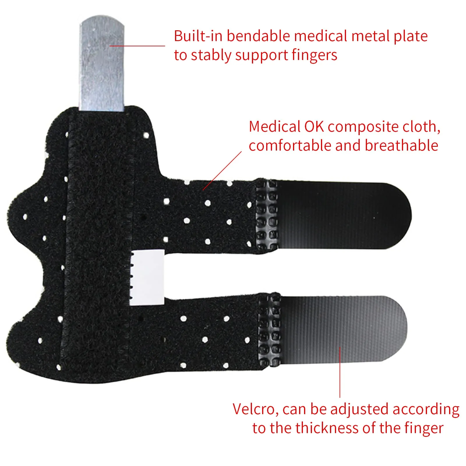 2PCS Fingers Support Breathable Finger Brace Stabilizer Hand Finger Splints Braces Hands Toes Wraps Relief Support Exerciser Strength Trainer