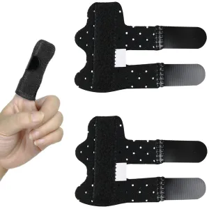 2PCS Fingers Support Breathable Finger Brace Stabilizer Hand Finger Splints Braces Hands Toes Wraps Relief Support Exerciser Strength Trainer