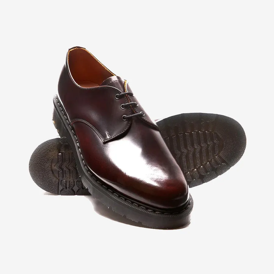 3 Eye Gibson Derby Shoe - Burgundy Rub Off Hi-Shine