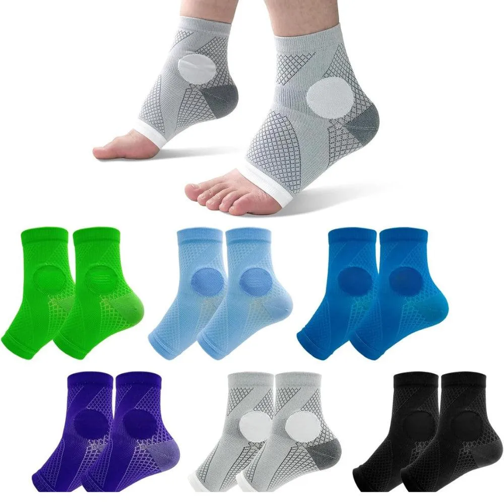 6 Pairs Toeless Plantar Socks With Arch Support