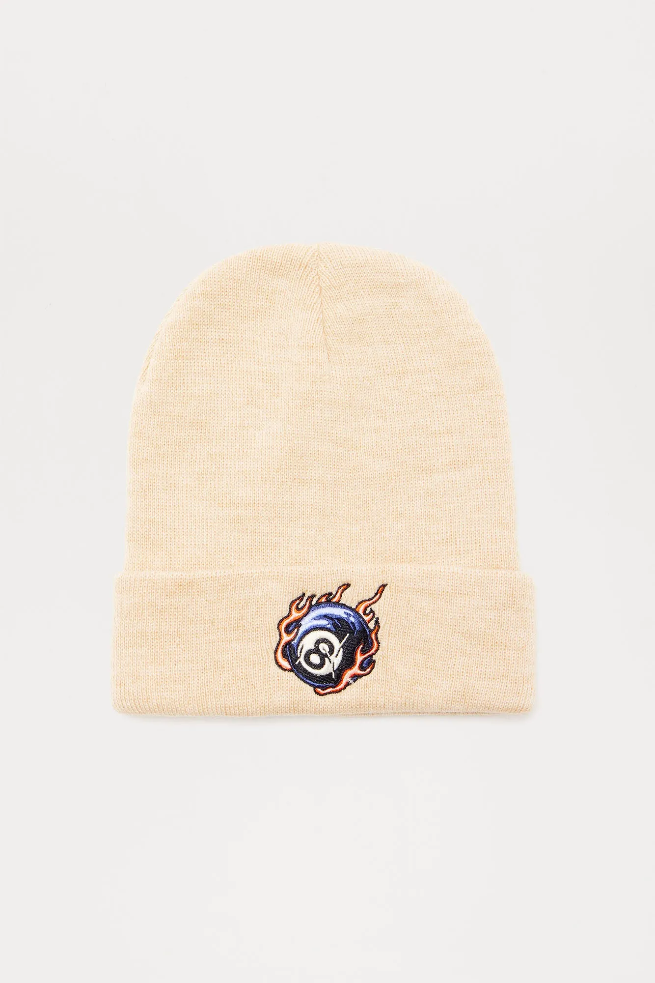 8 Ball Flames Beanie - Tan