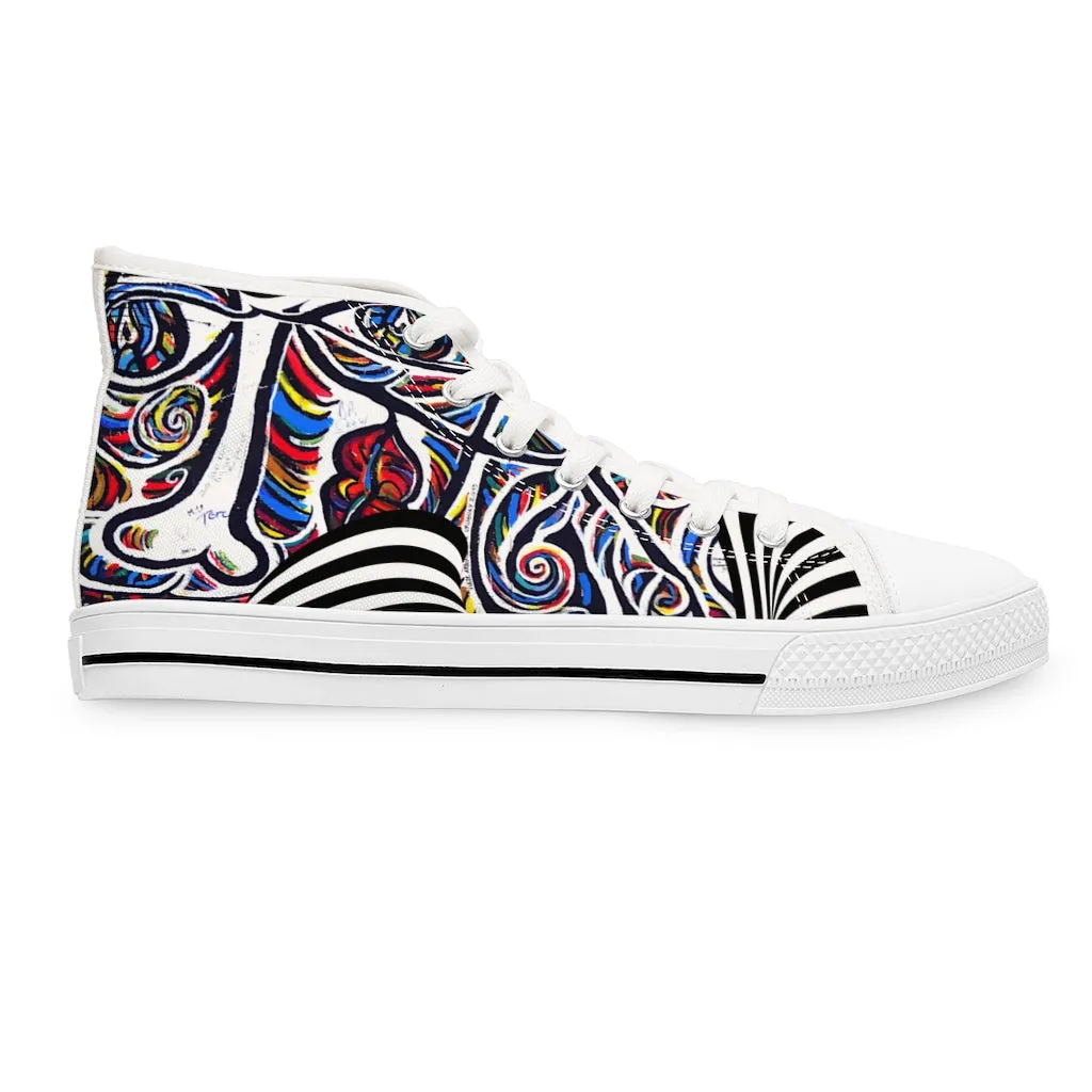 Abstract mind Women's High Top Sneakers