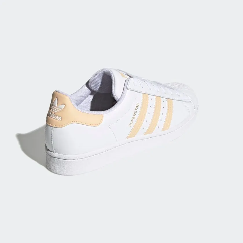 Adidas Men's Superstar Shoes - Cloud White / Glow Orange / Glow Pink