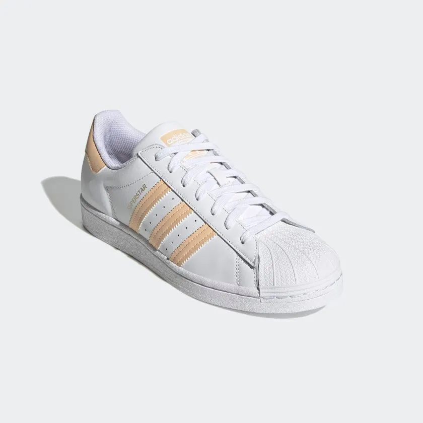 Adidas Men's Superstar Shoes - Cloud White / Glow Orange / Glow Pink