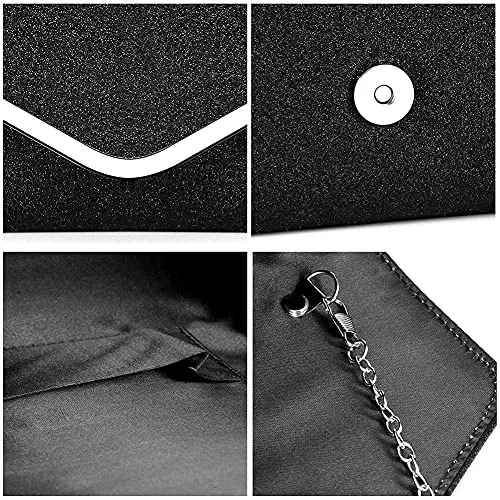 Alifyt Women Glitter Envelope Clutch Bag Wedding Evening Handbag Chain Shoulder Bag