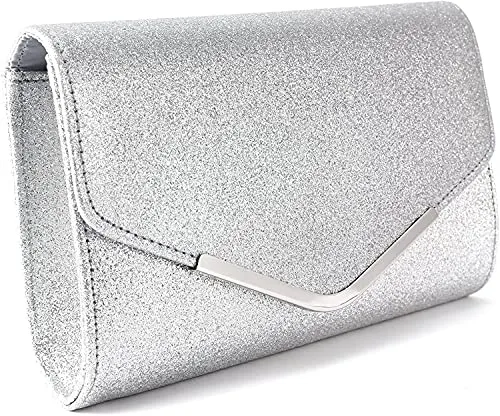 Alifyt Women Glitter Envelope Clutch Bag Wedding Evening Handbag Chain Shoulder Bag