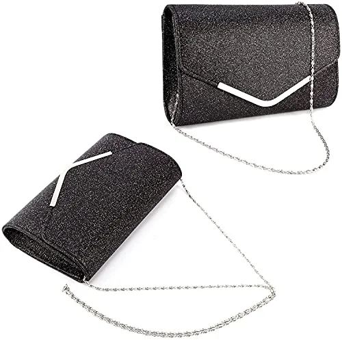 Alifyt Women Glitter Envelope Clutch Bag Wedding Evening Handbag Chain Shoulder Bag