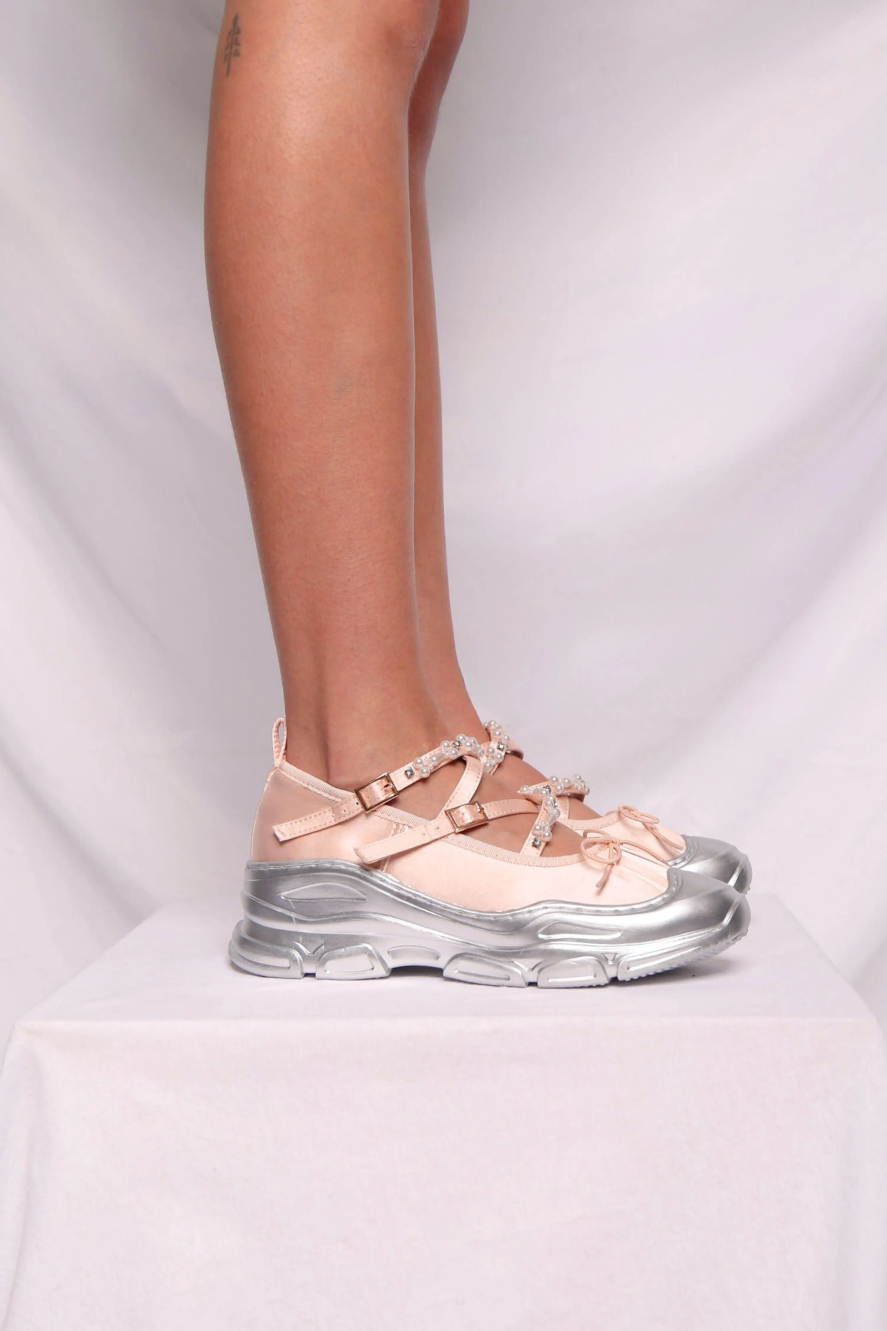 Ballet Sneakers - Pink/Silver