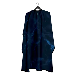 Barber Flow Marble Blue on Black Cape