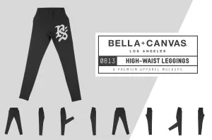 Bella   Canvas 0813 Women's High-Waist Fitness Legging Mockups