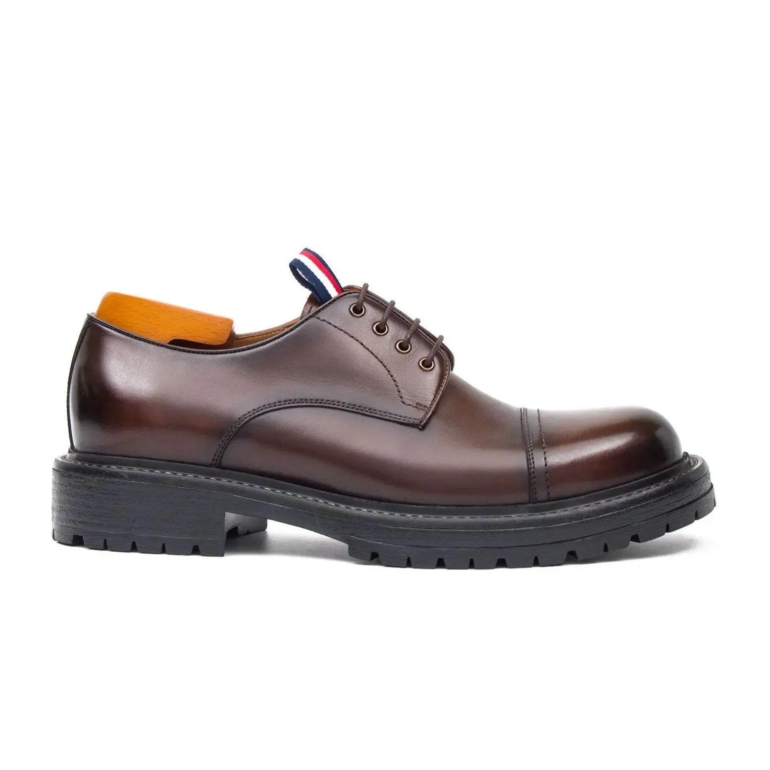 Big Cap Toe Derby shoes Brwon