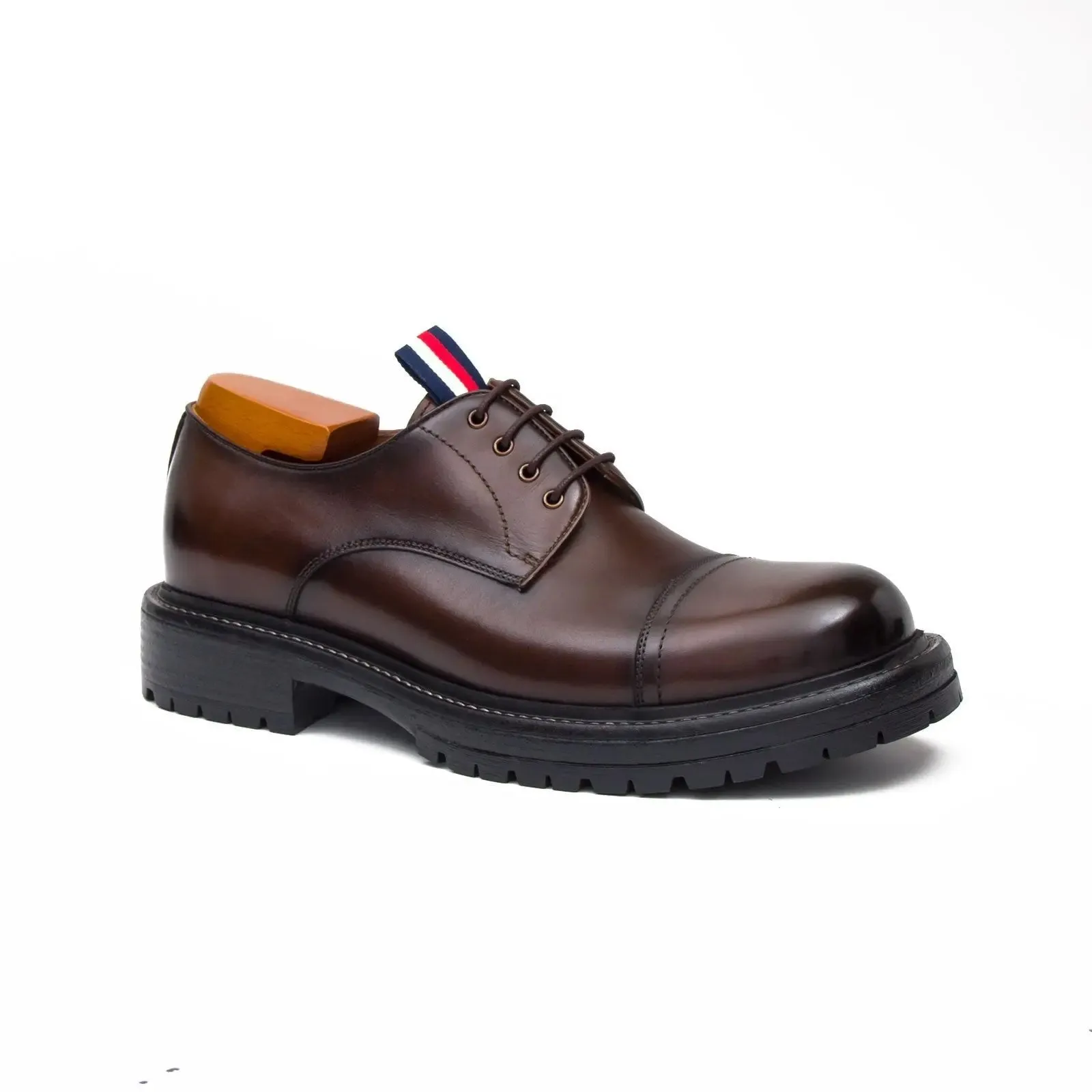 Big Cap Toe Derby shoes Brwon