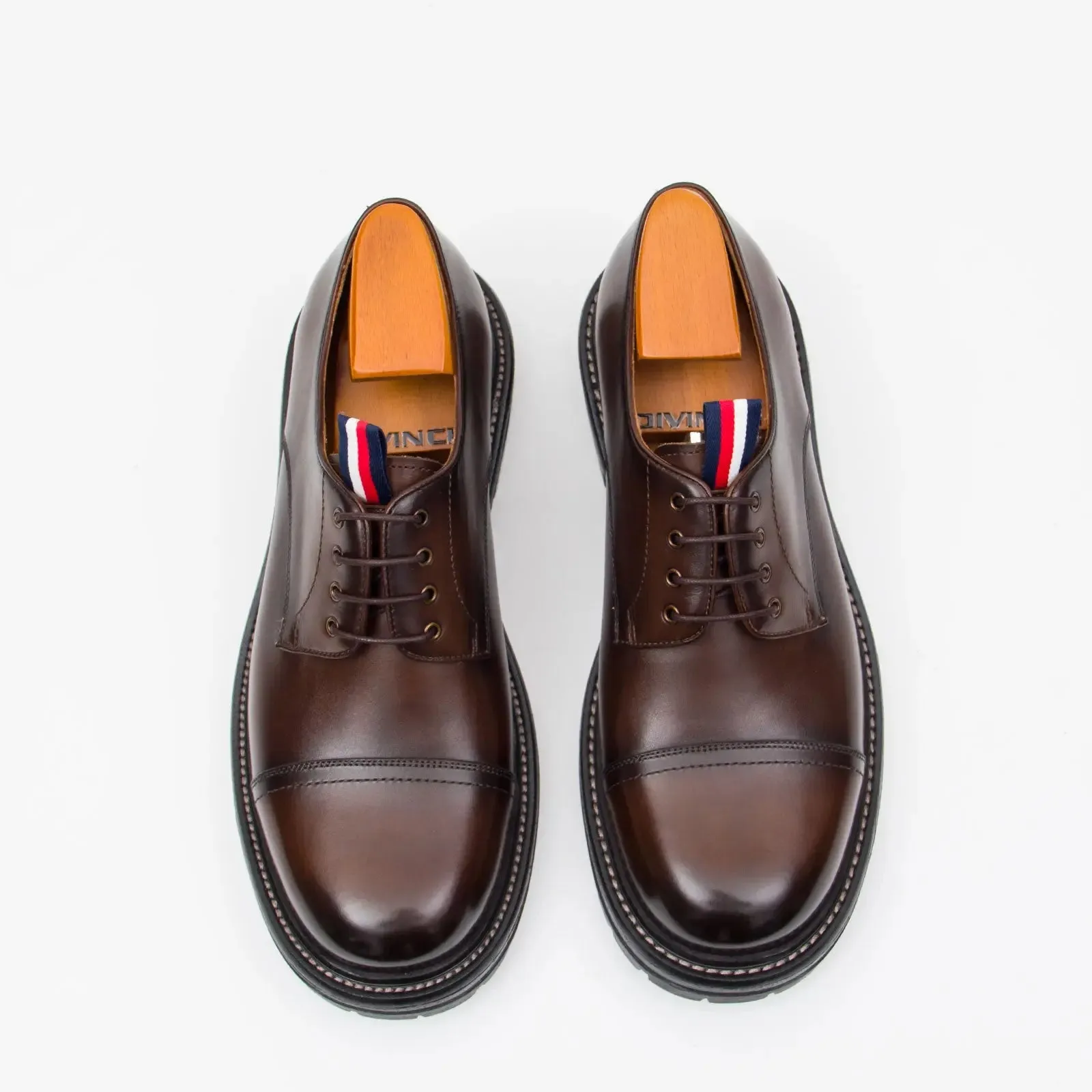 Big Cap Toe Derby shoes Brwon