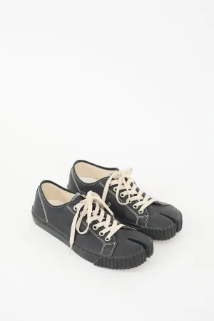 Black & Cream Canvas Tabi Sneaker