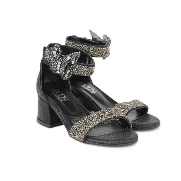 BLACK GLITTERY FORMAL SANDAL FOR GIRLS