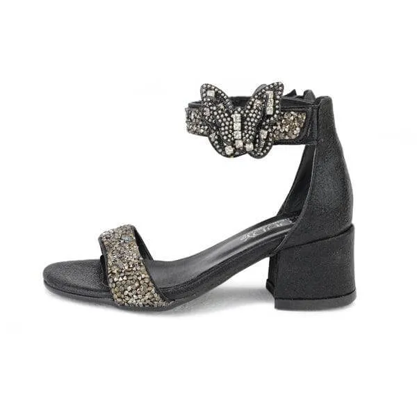 BLACK GLITTERY FORMAL SANDAL FOR GIRLS