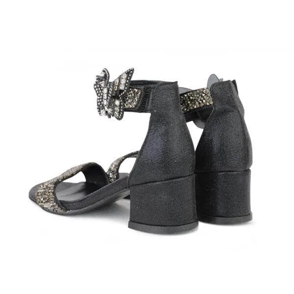 BLACK GLITTERY FORMAL SANDAL FOR GIRLS