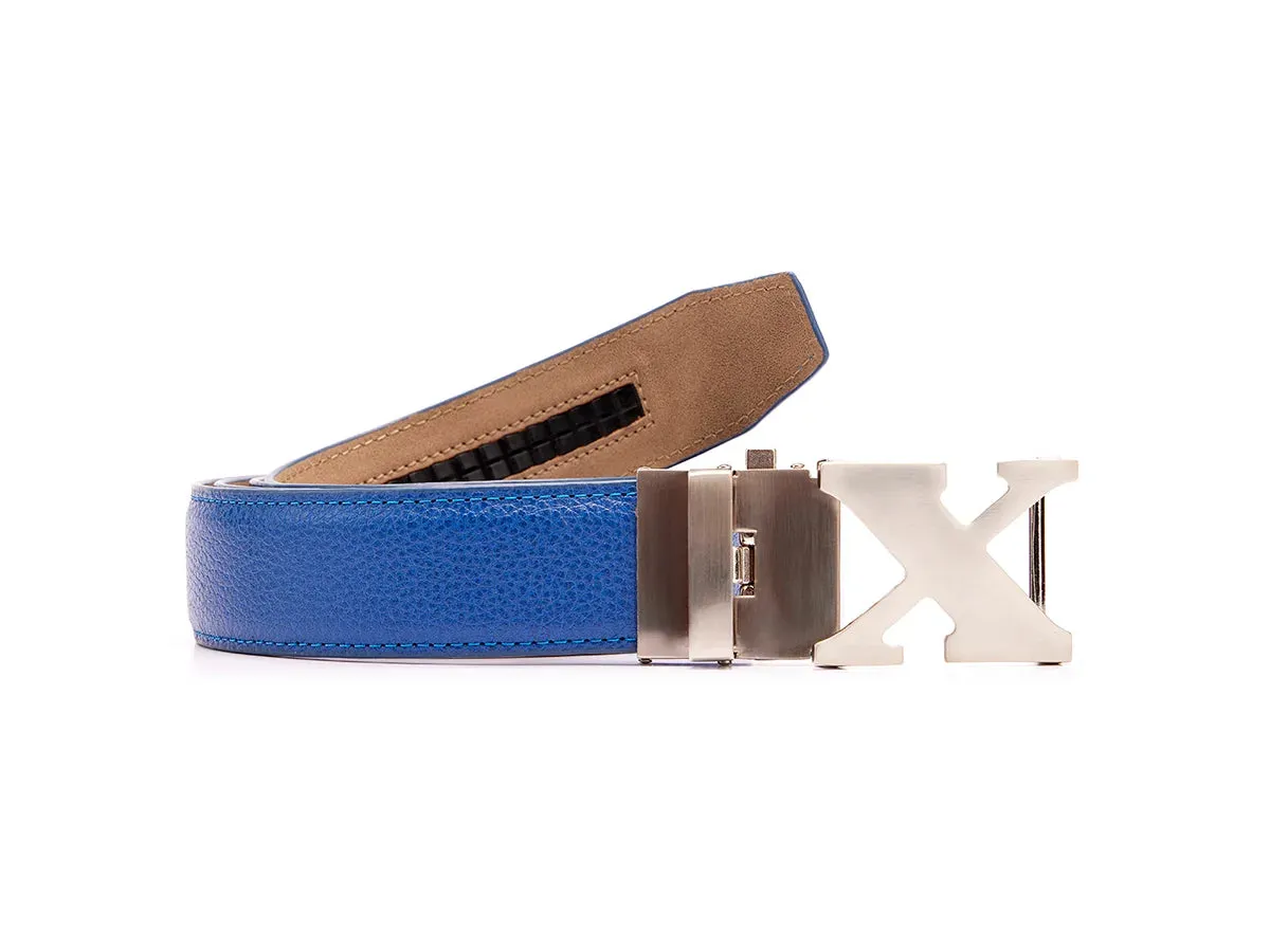 Boxto Golf Men's Full Grain Leather Golf Belt - Royal Blue