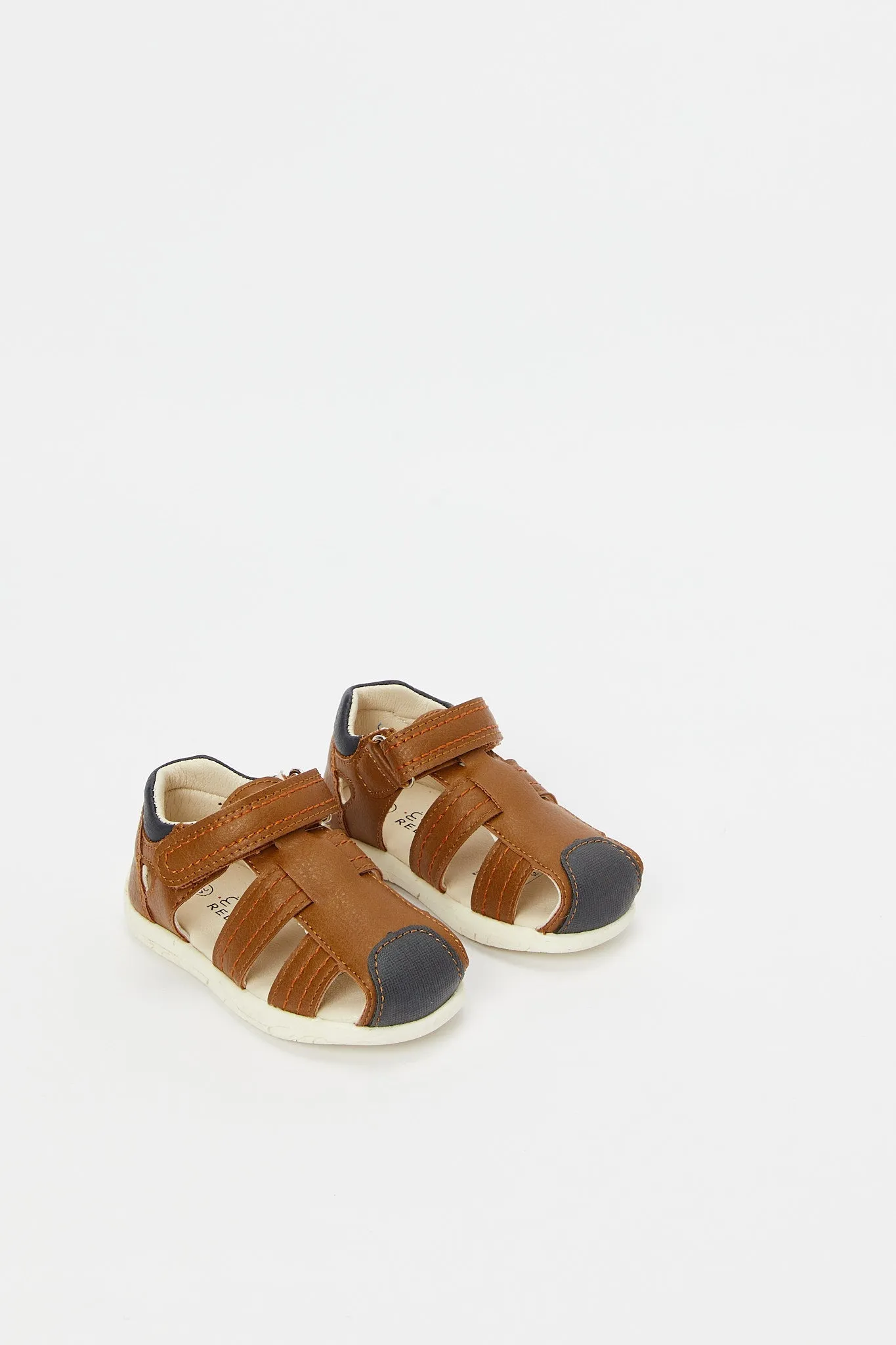 Boys Brown Velcro Sandal