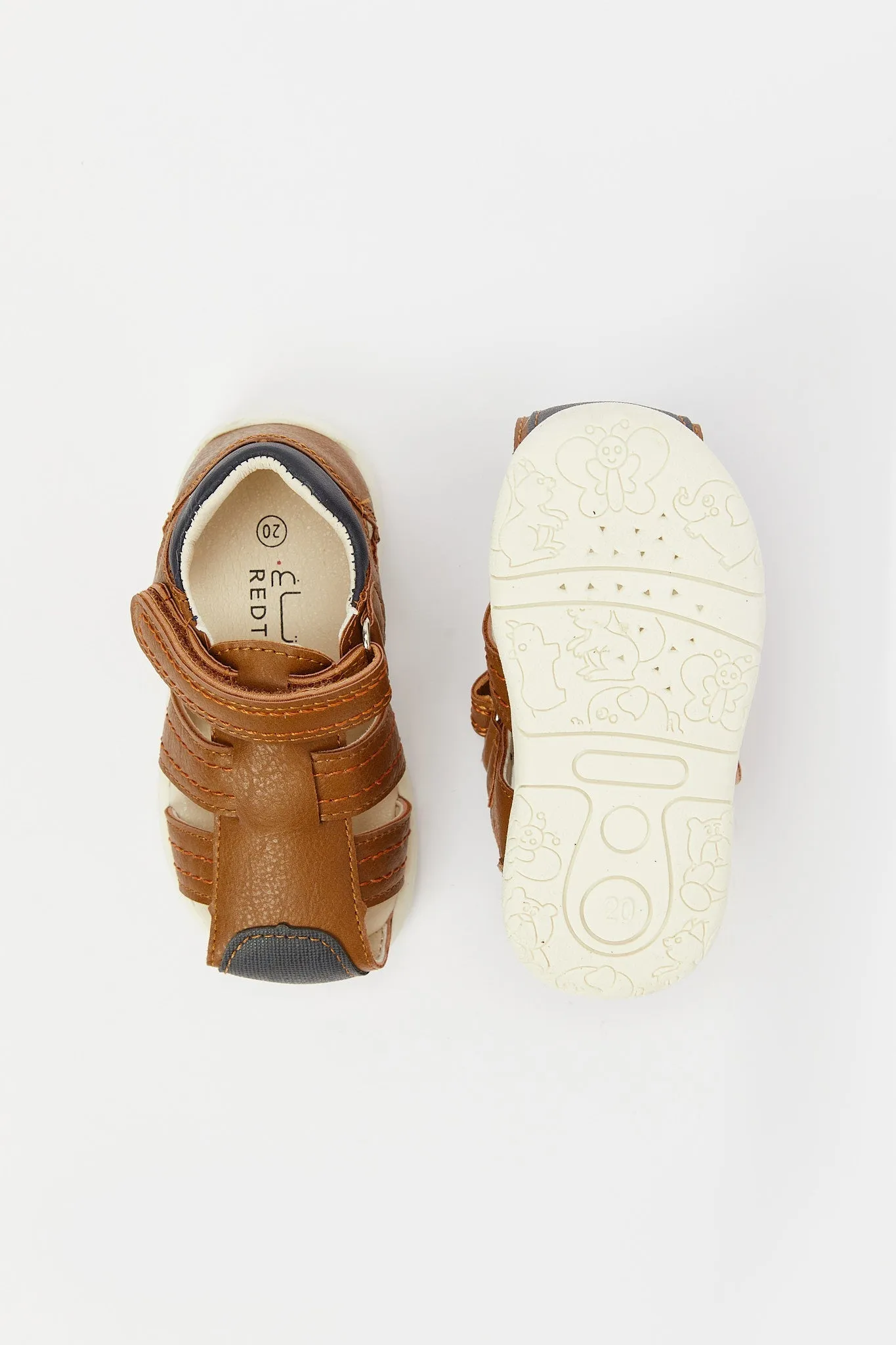 Boys Brown Velcro Sandal