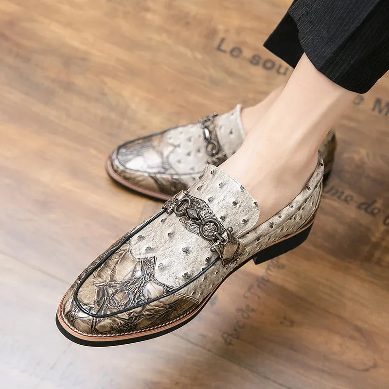 Brown Slip-On Metal Appliques Shoes