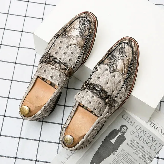 Brown Slip-On Metal Appliques Shoes