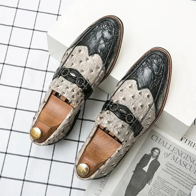 Brown Slip-On Metal Appliques Shoes