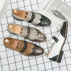 Brown Slip-On Metal Appliques Shoes