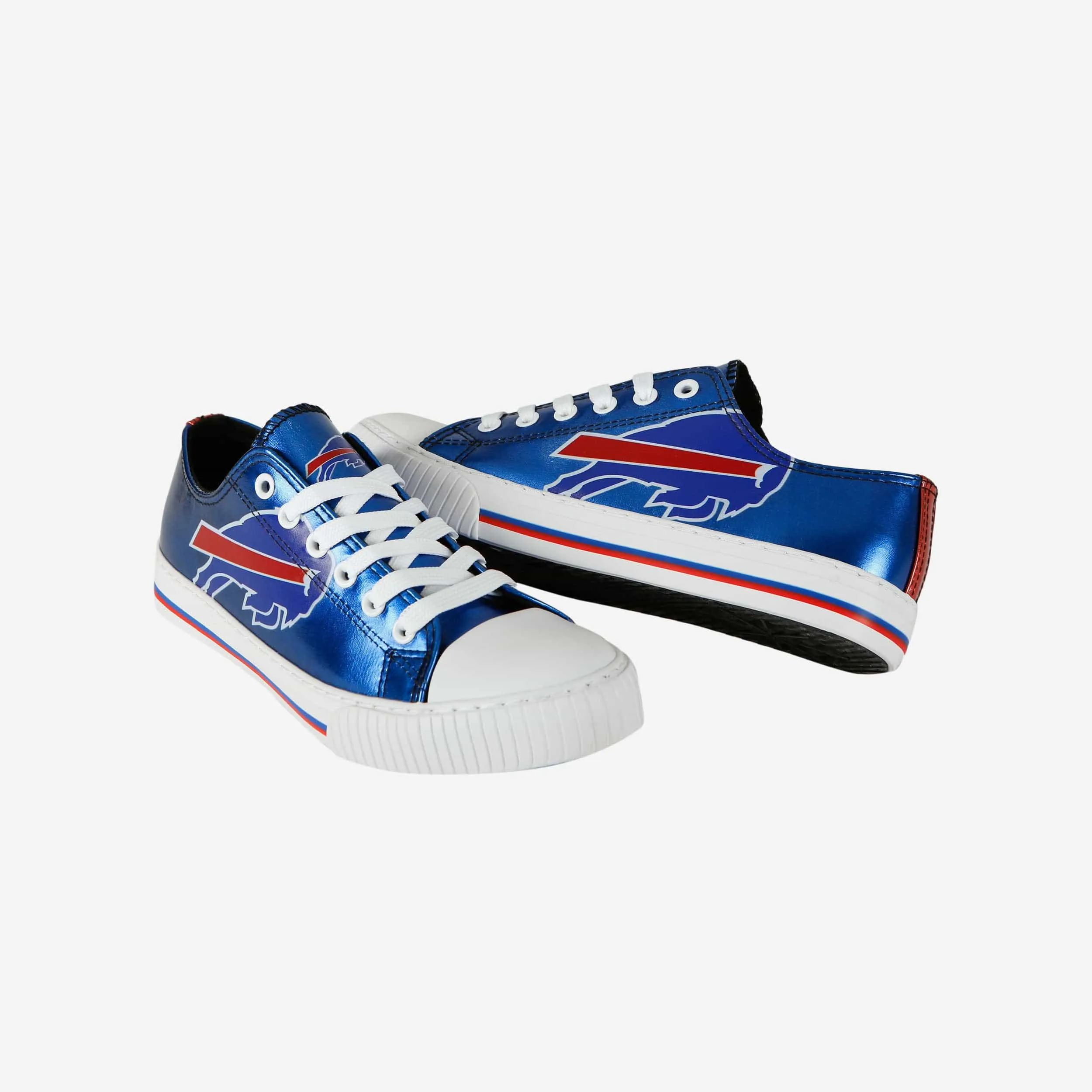 Buffalo Bills Womens Team Color Metallic Low Top Canvas Shoes