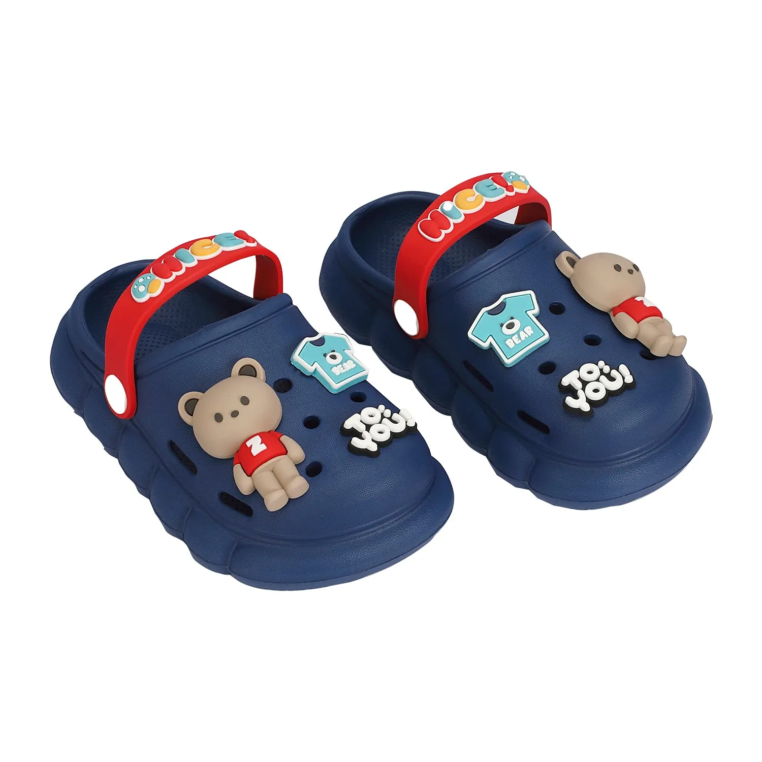 Bunny & Baby T-Shirt Applique Clogs - Blue