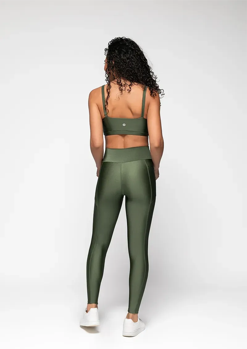 Canvas Legging with Pockets - Military Green