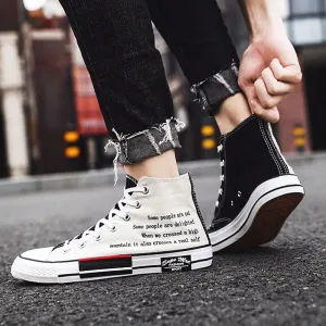 Canvas Shoes Sport Shoes High Top Canvas Sneakers Men Fashion Designer Unisex Sneakers Flat Casual School Shoes Man