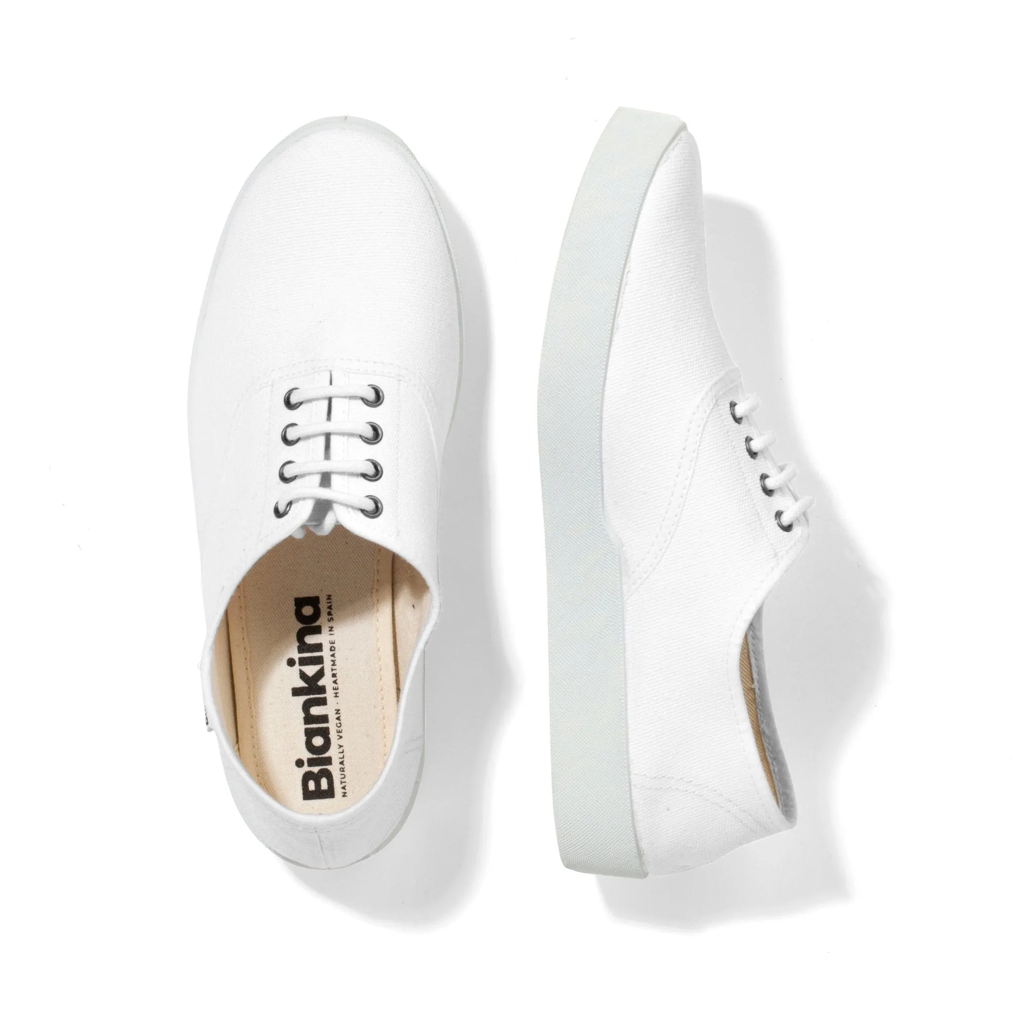 Capri Organic Cotton Canvas Plimsoll Sneakers - White