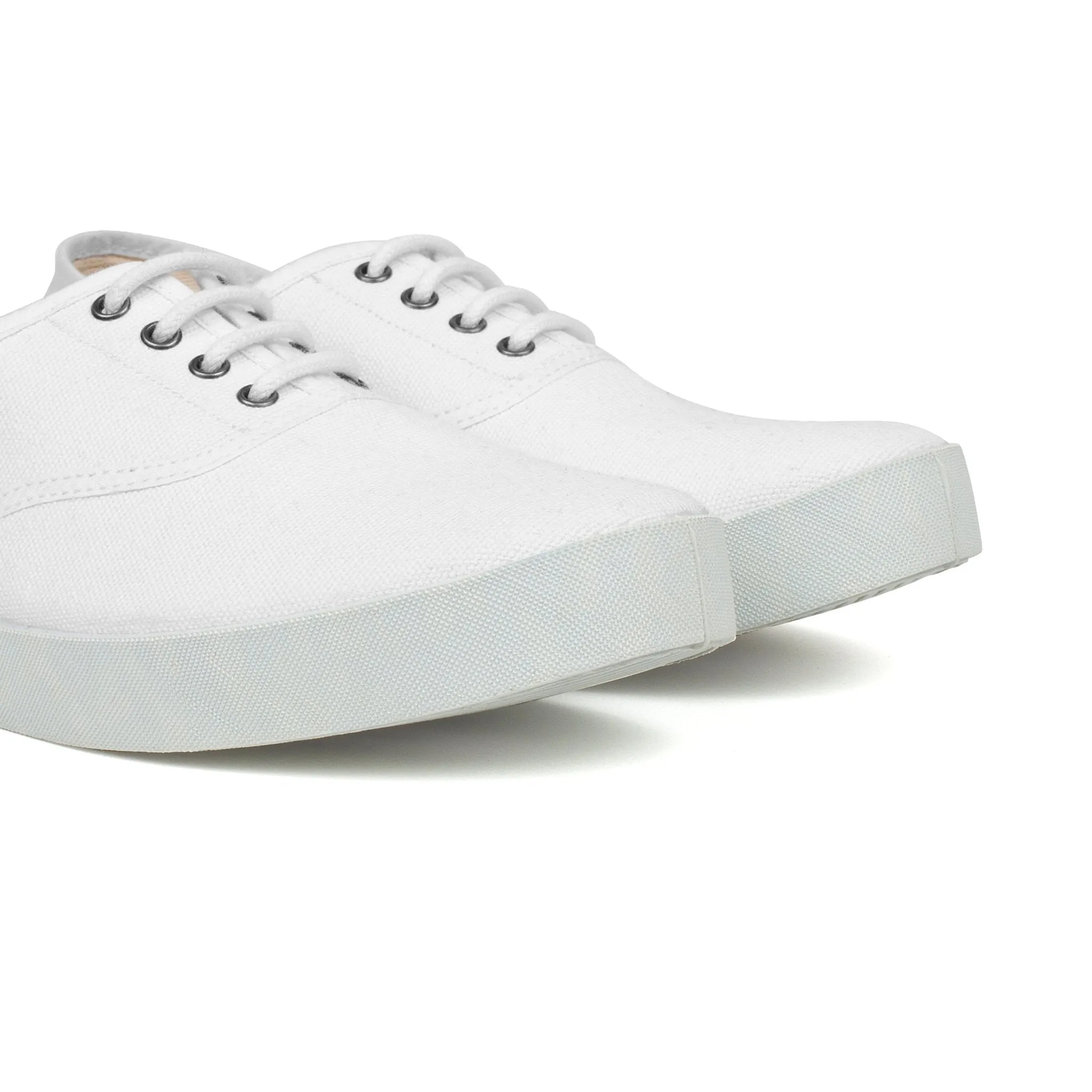 Capri Organic Cotton Canvas Plimsoll Sneakers - White