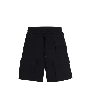 Cargo Shorts in Water-repellent Canvas With Phone Pocket - Black