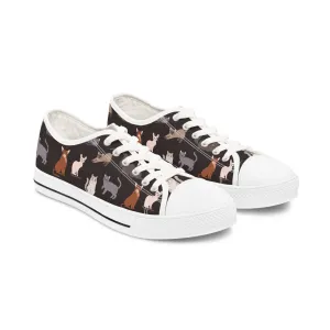 Cat Pattern Women's Low Top Sneakers