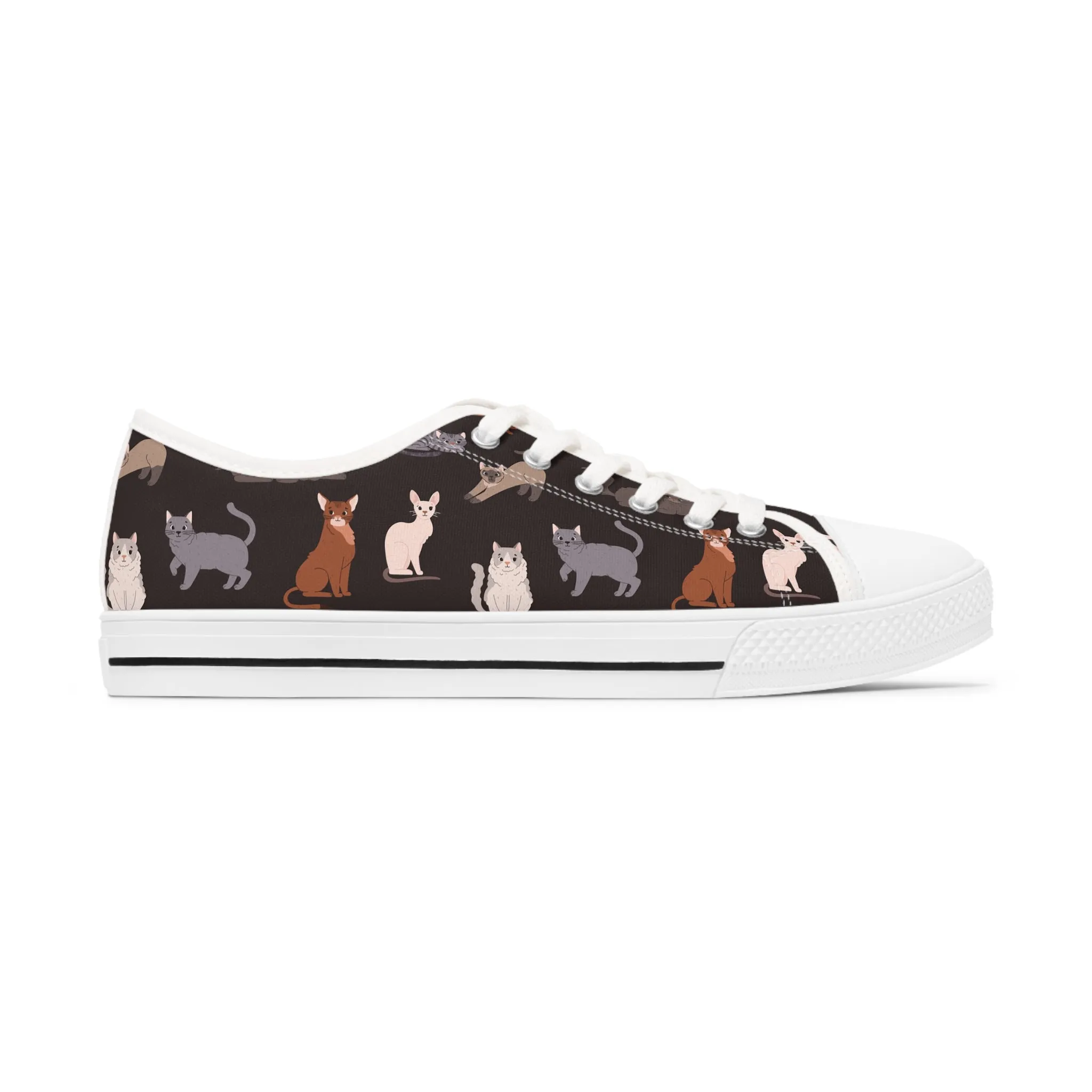 Cat Pattern Women's Low Top Sneakers