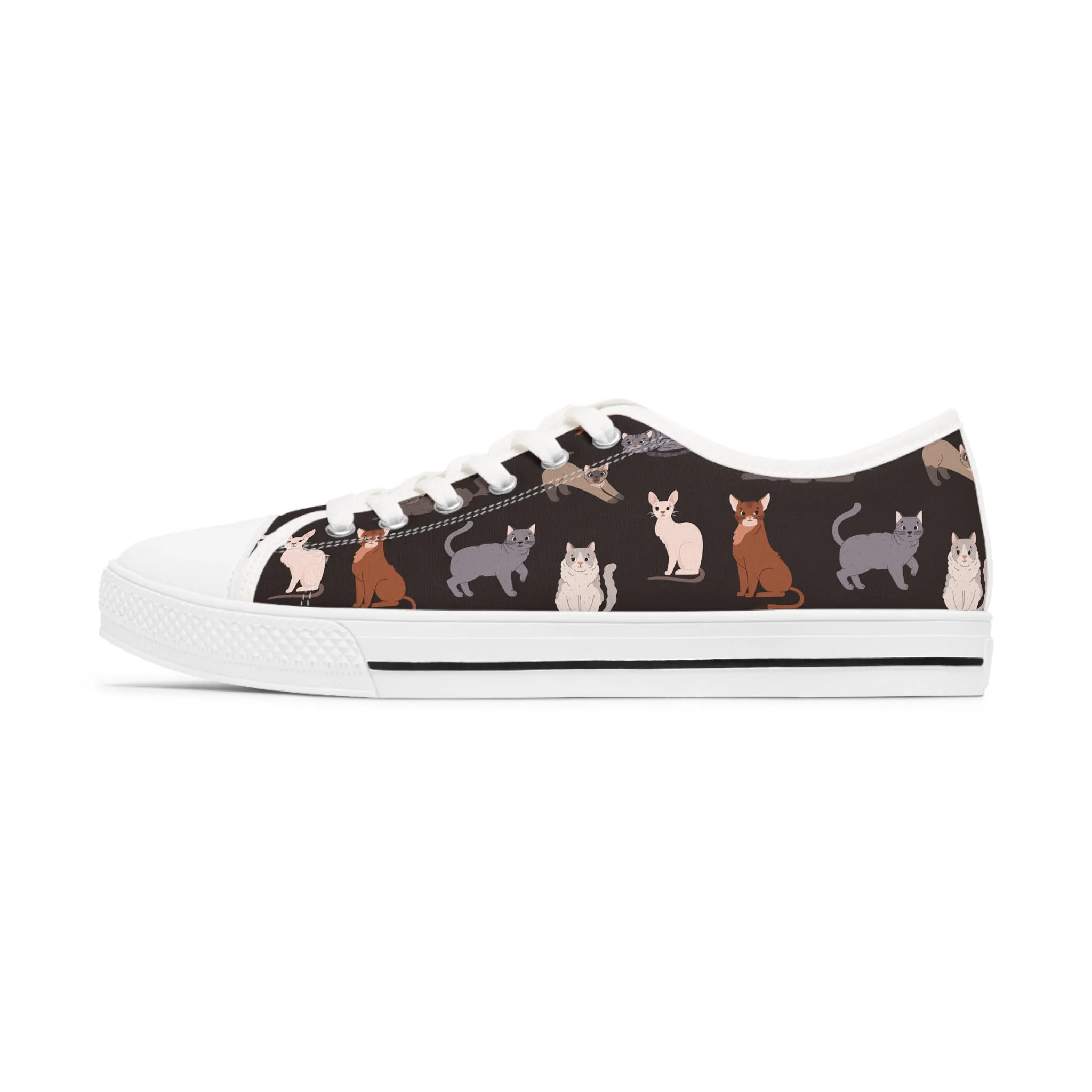 Cat Pattern Women's Low Top Sneakers