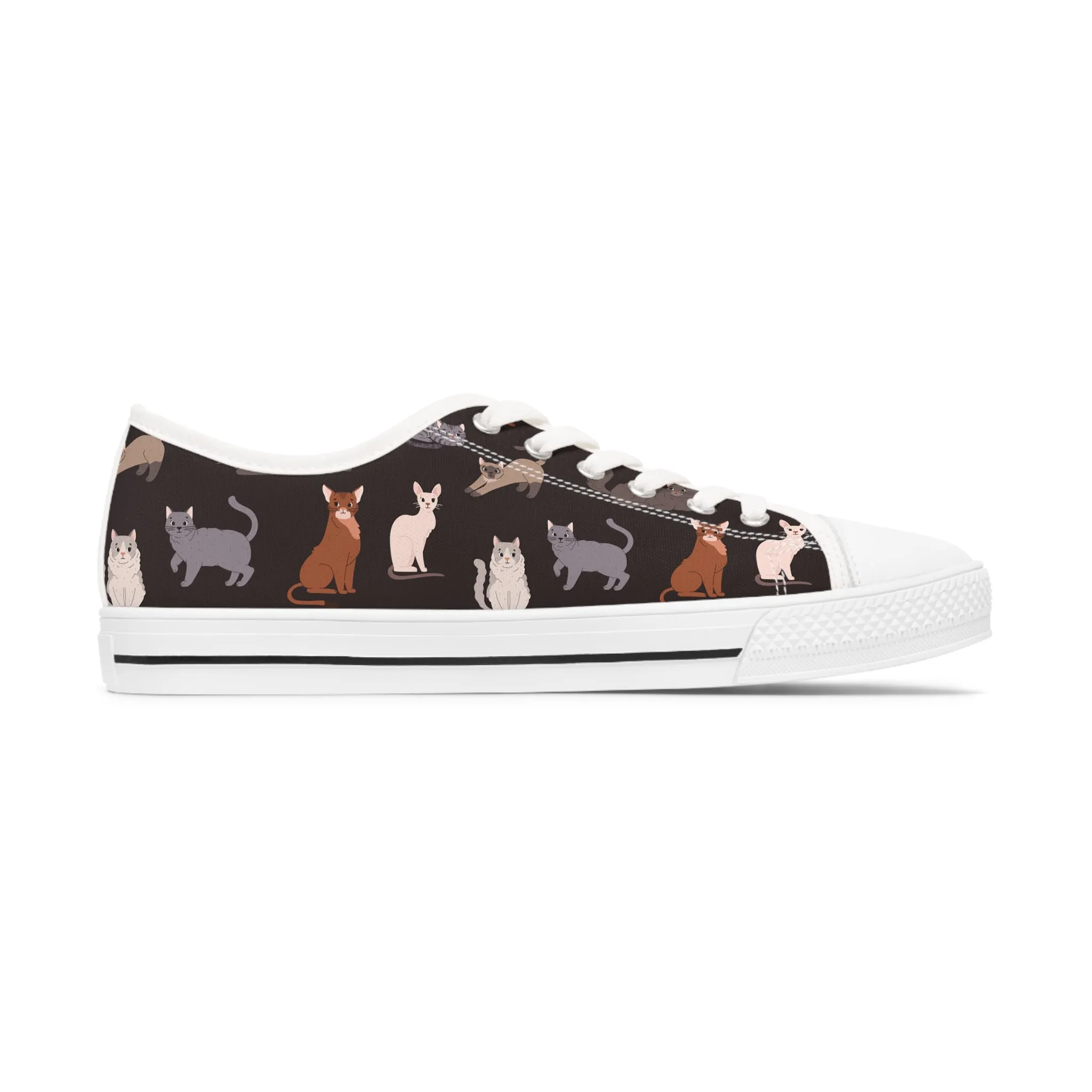 Cat Pattern Women's Low Top Sneakers