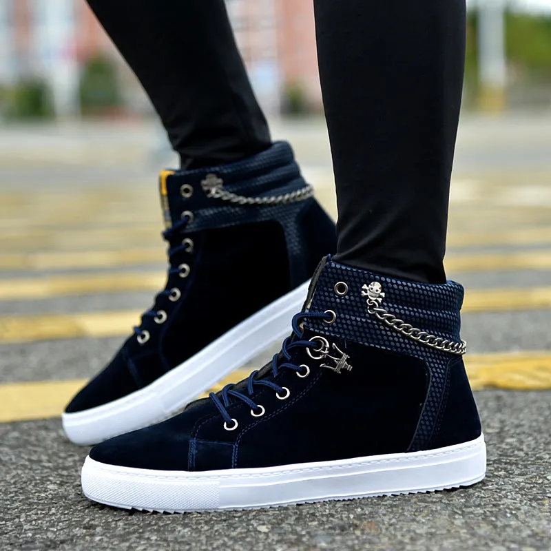 Chain canvas shoes high-top casual Shoes sneakers