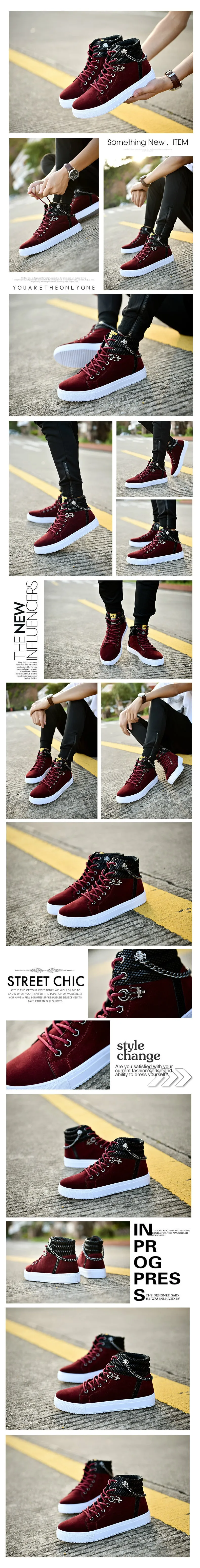 Chain canvas shoes high-top casual Shoes sneakers