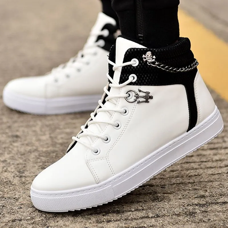 Chain canvas shoes high-top casual Shoes sneakers