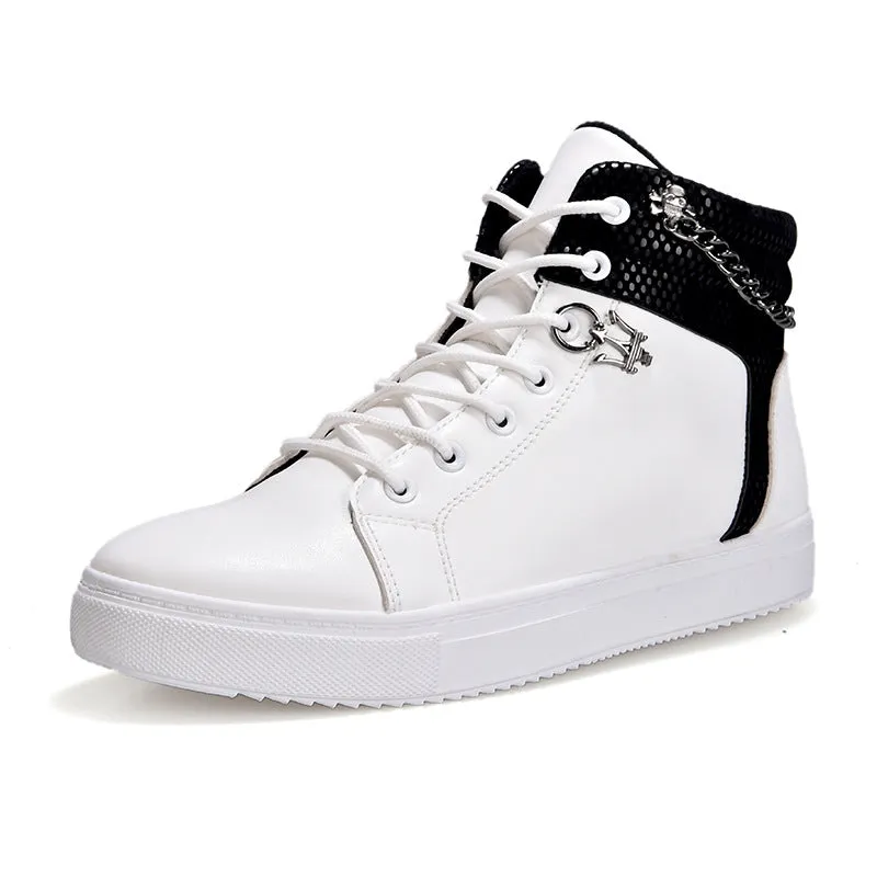 Chain canvas shoes high-top casual Shoes sneakers