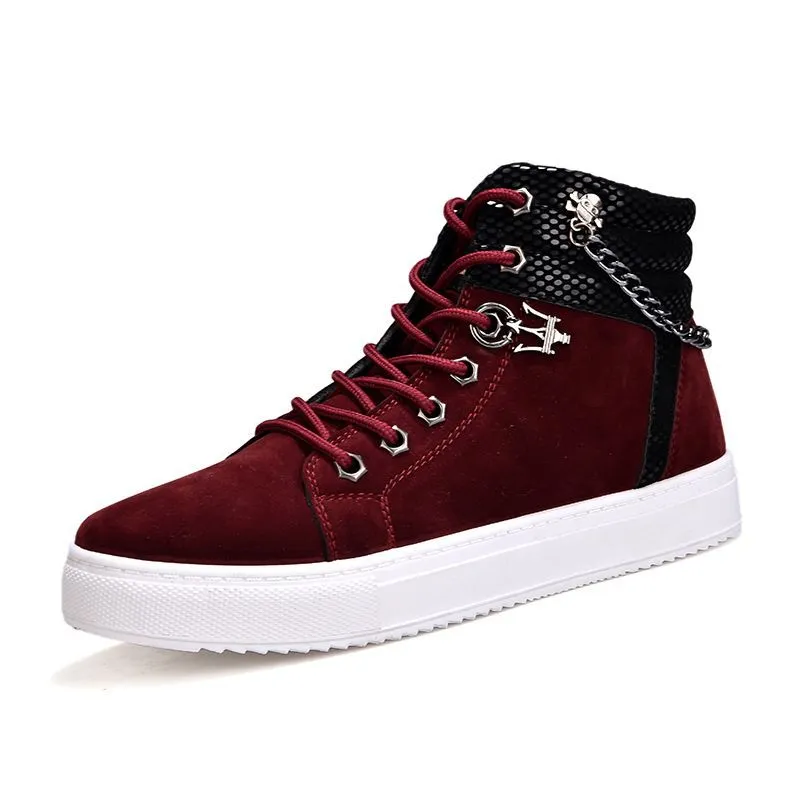 Chain canvas shoes high-top casual Shoes sneakers