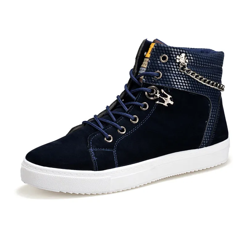 Chain canvas shoes high-top casual Shoes sneakers