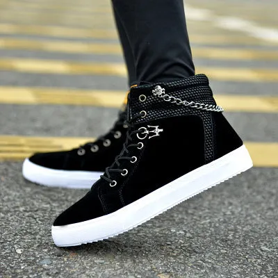 Chain canvas shoes high-top casual Shoes sneakers