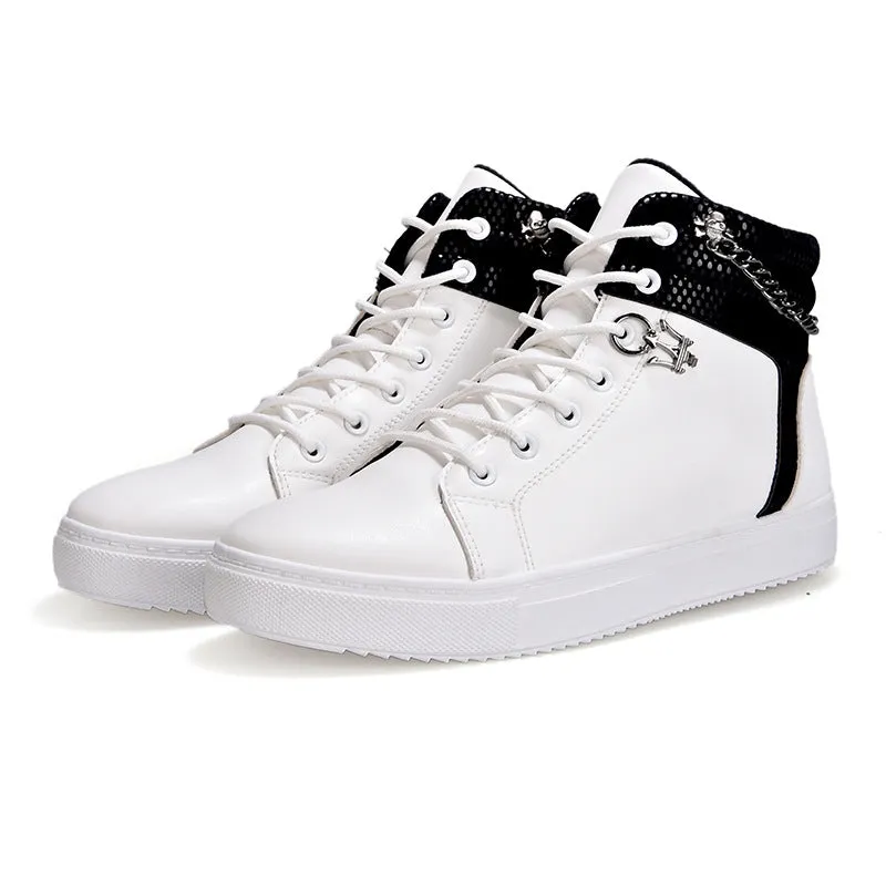 Chain canvas shoes high-top casual Shoes sneakers