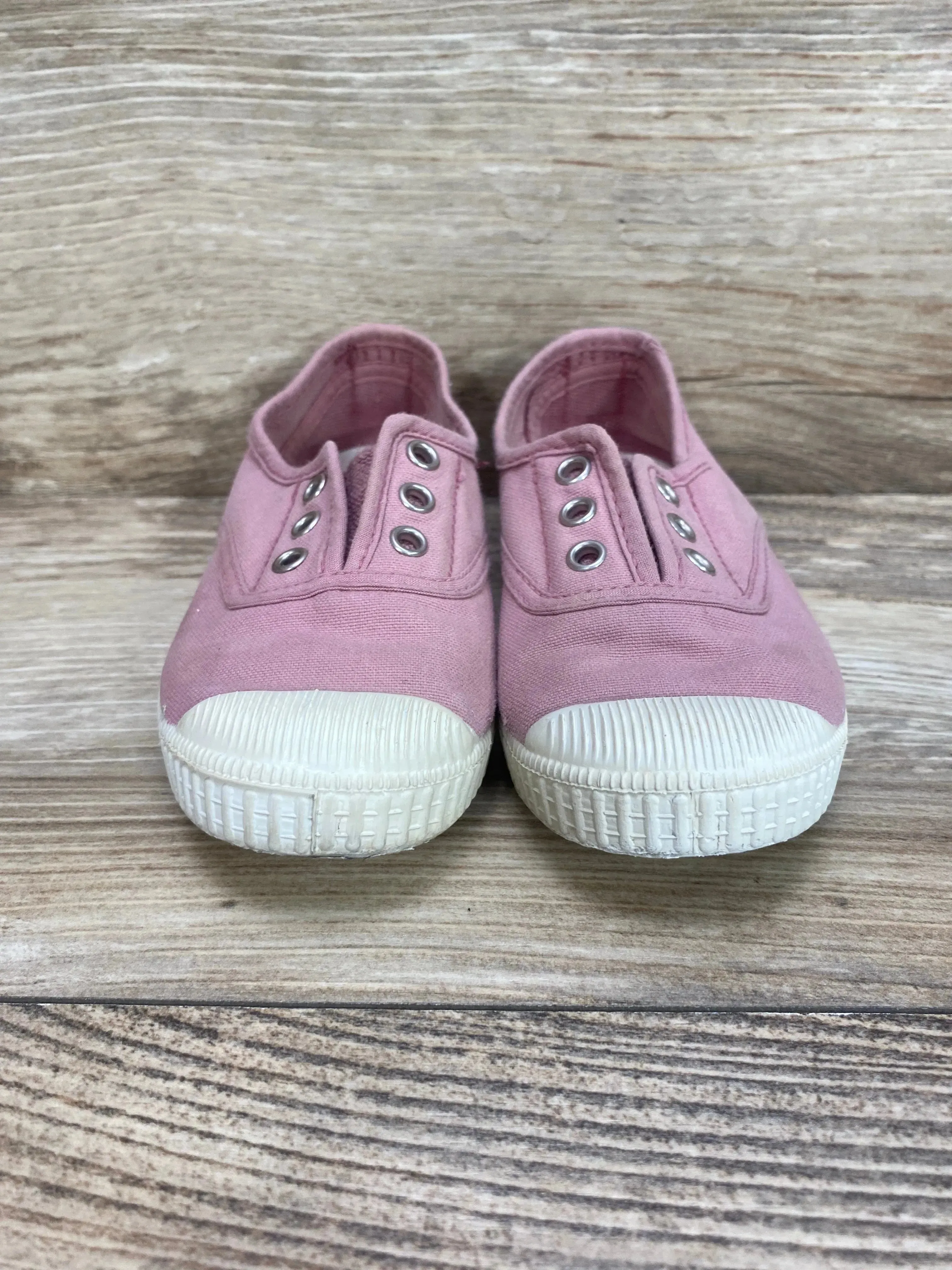 Cienta Distressed Canvas Slip On Sneakers Pink sz 9c